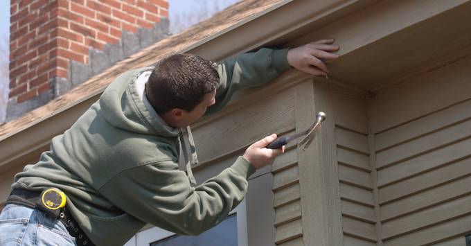 Man making home repairs